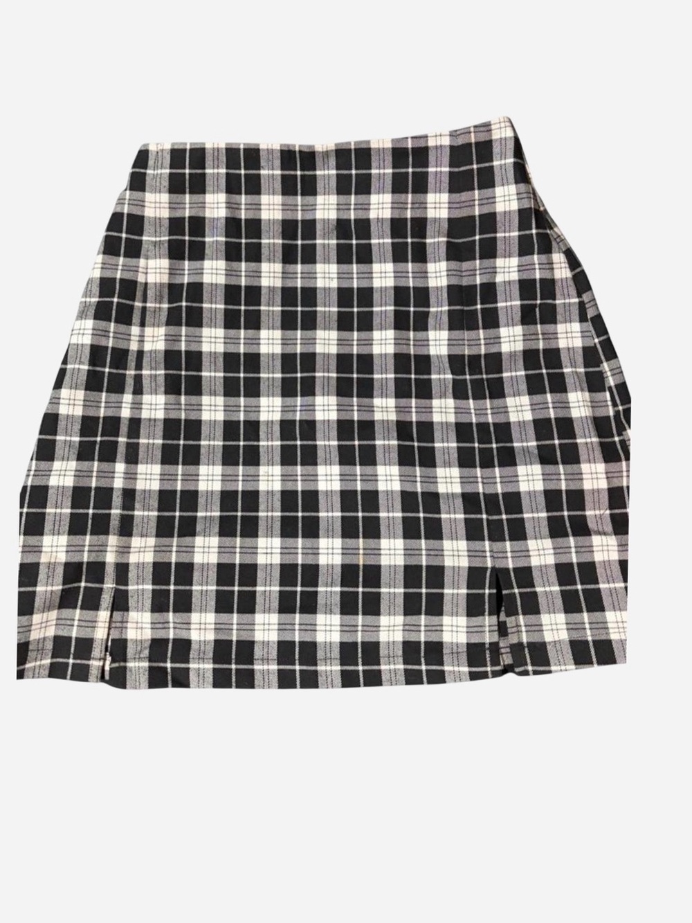 Brandy Melville Black and White Plaid Mini Skirt